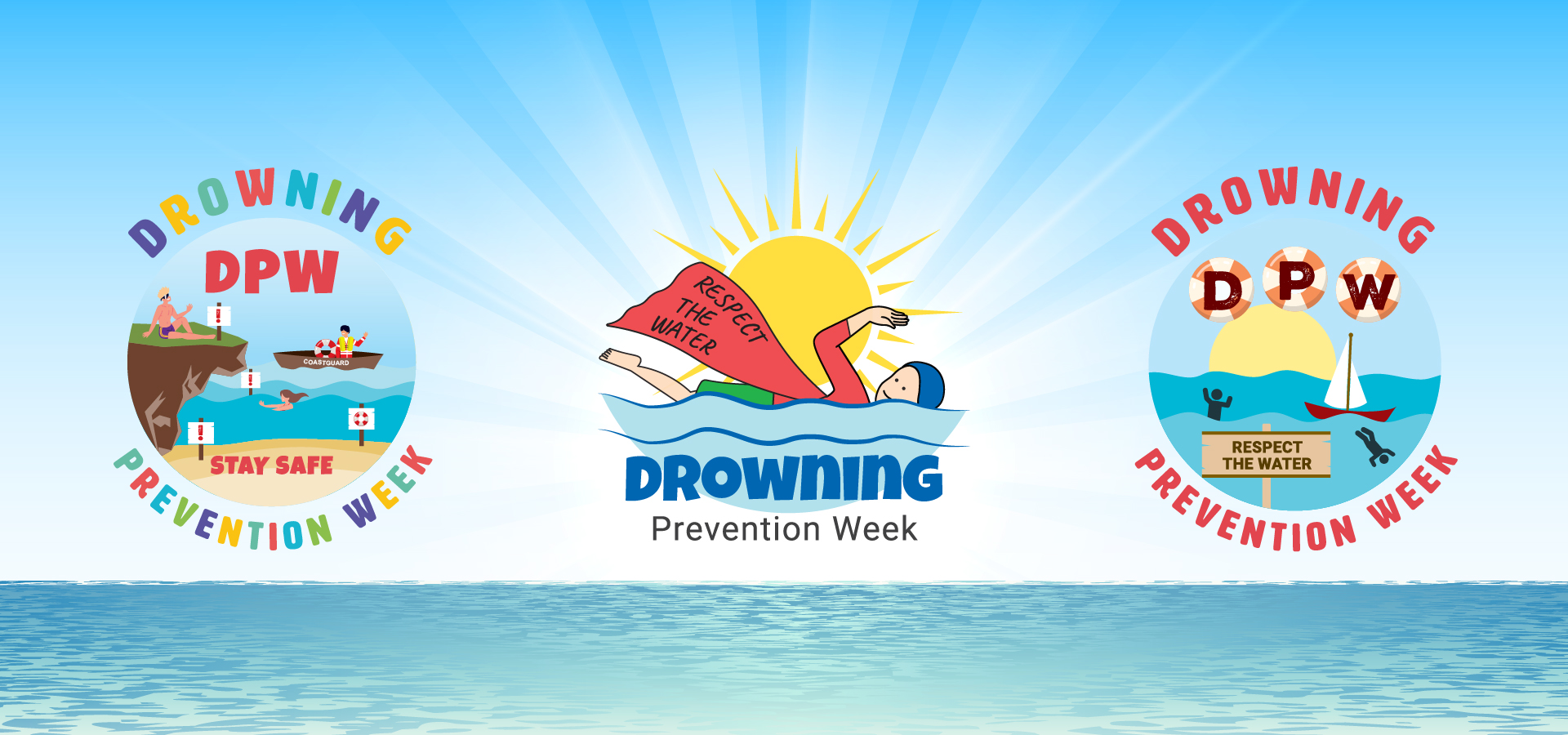 Drowning Prevention Week logos