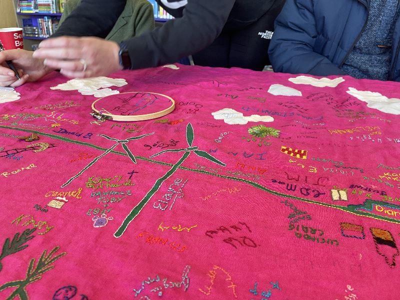 Close up of the tablecloth