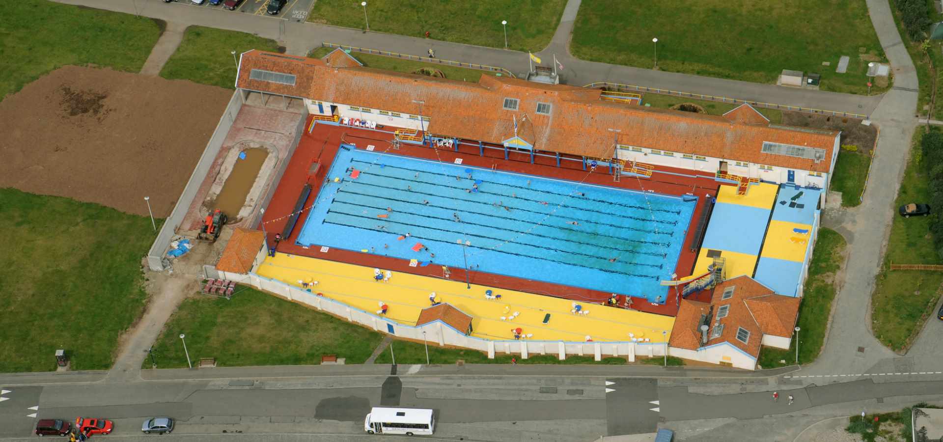 Aerial view of Stonehaven Open Air Pool