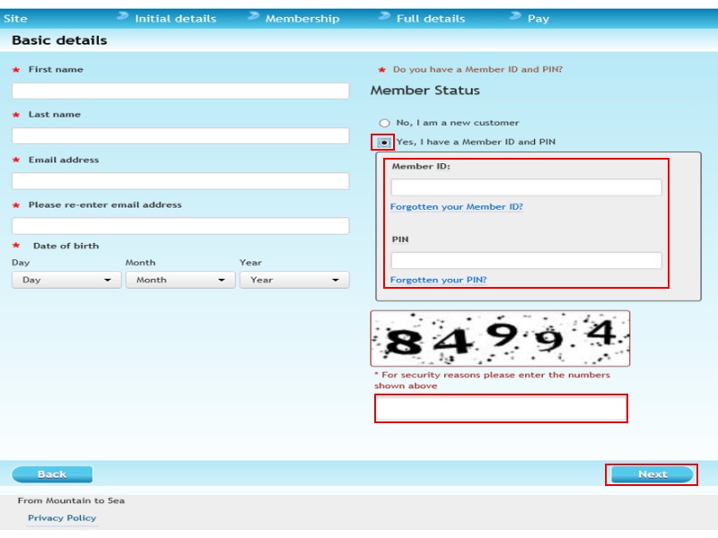 Screenshot showing already registered option