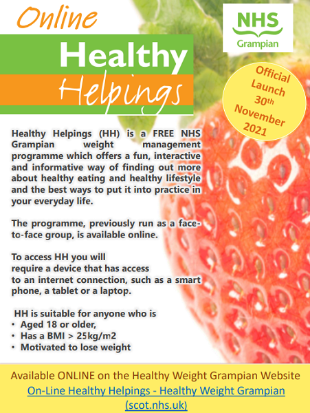 Online healthy helpings poster image.