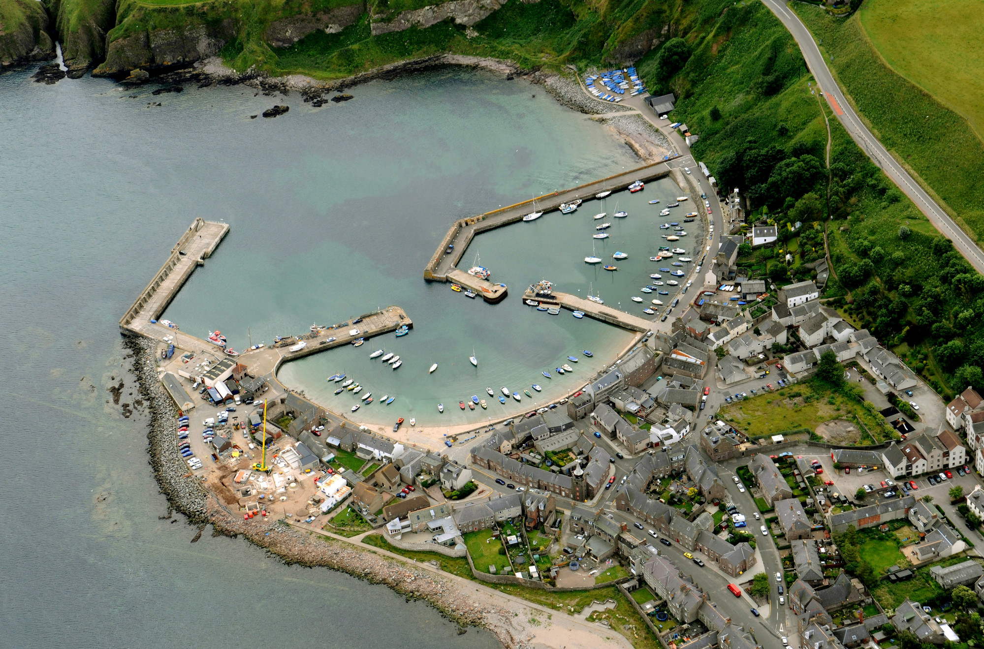 An aerial view of Stonehaven. 