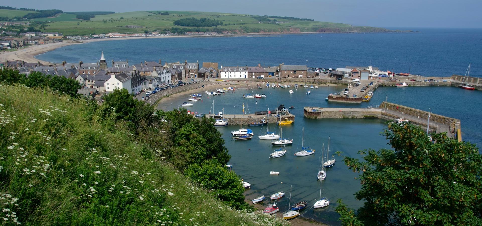 Image looking down over Stonehaven harbour.