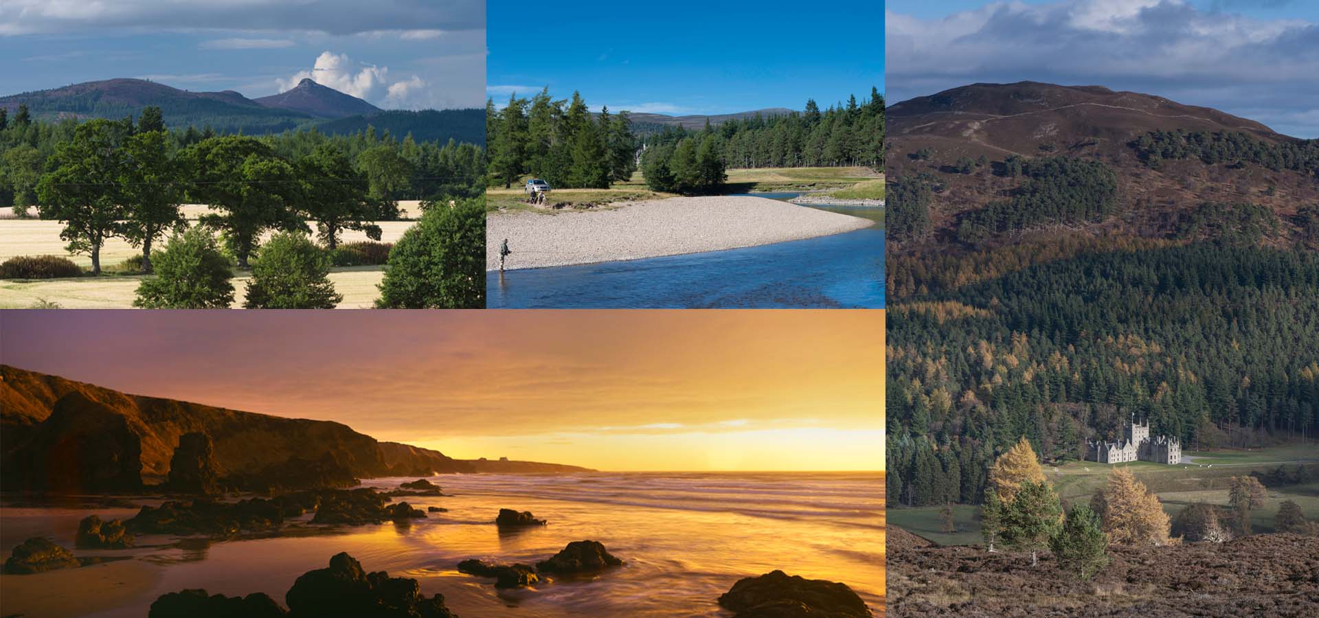 a selection of photographs of landscapes and seascapes from across Aberdeenshire