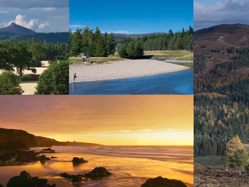 A collage of Aberdeenshire landscapes