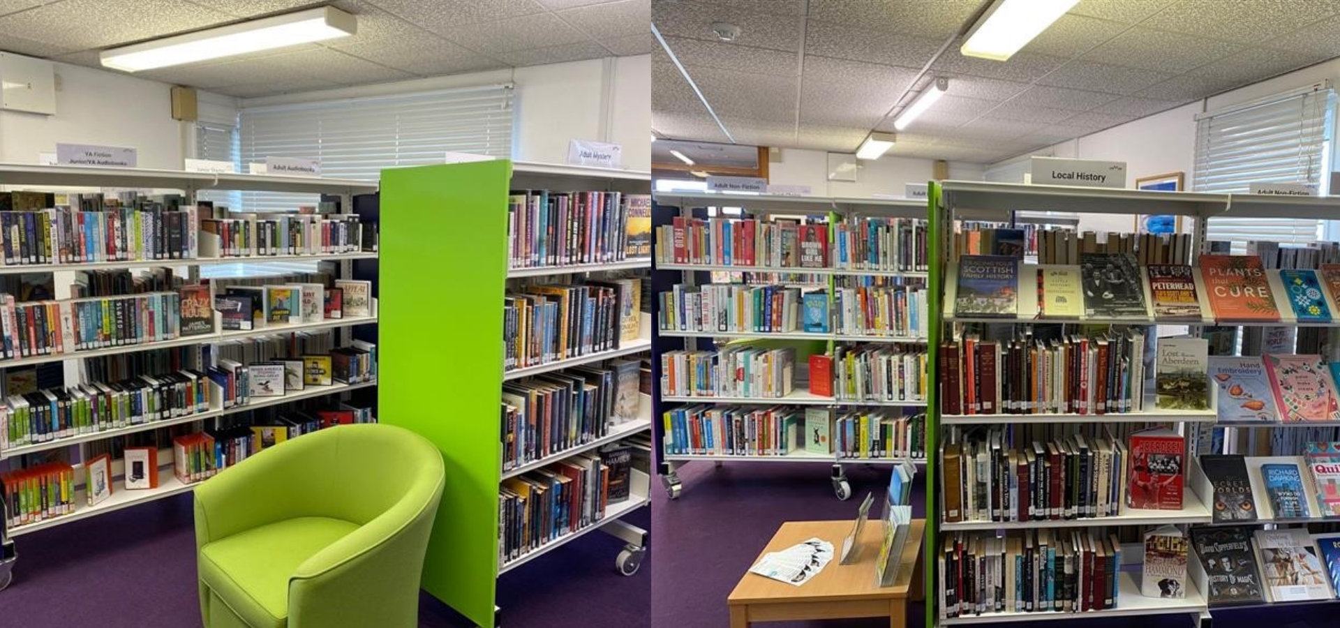 The inside of Oldmeldrum Library