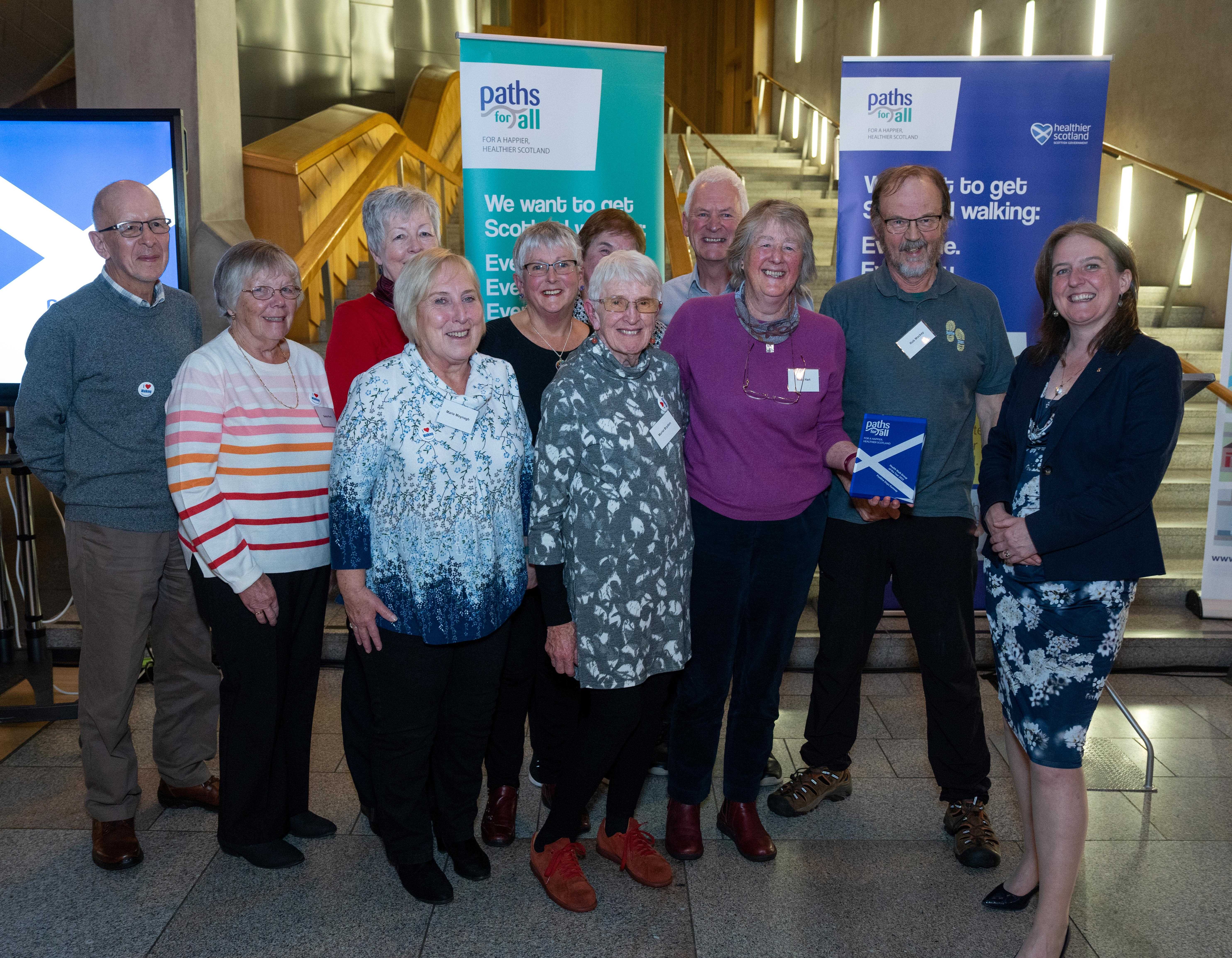 Positive Steps Kemnay winning their 'Health Walk Group of the Year' award.