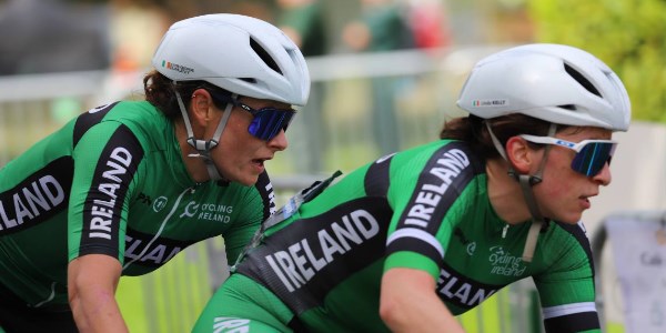 Two of the Irish cyclists during the race