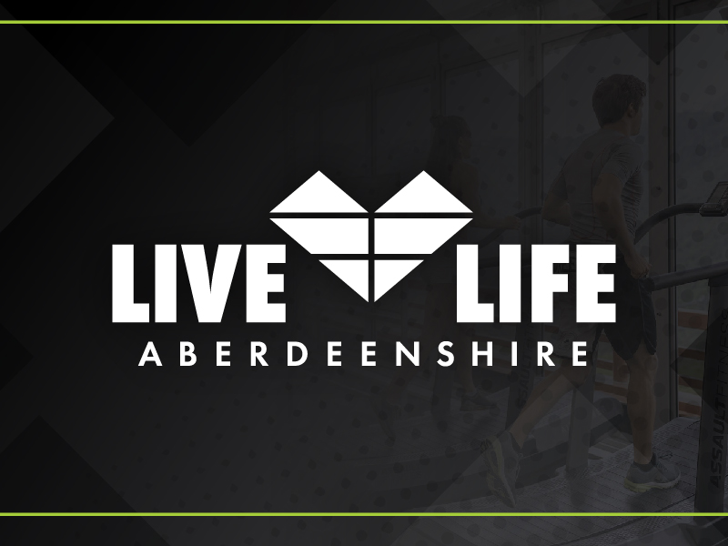 Live Life Aberdeenshire logo on black background for Black Friday