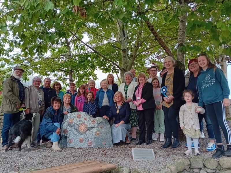 A group photo as part of the unveiling of the sculpture