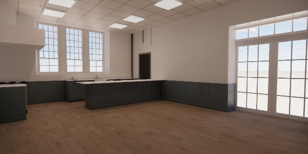 An artist impression of the kitchen dining area of Sir Arthur Grant Centre