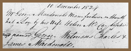 George MacDonald birth record